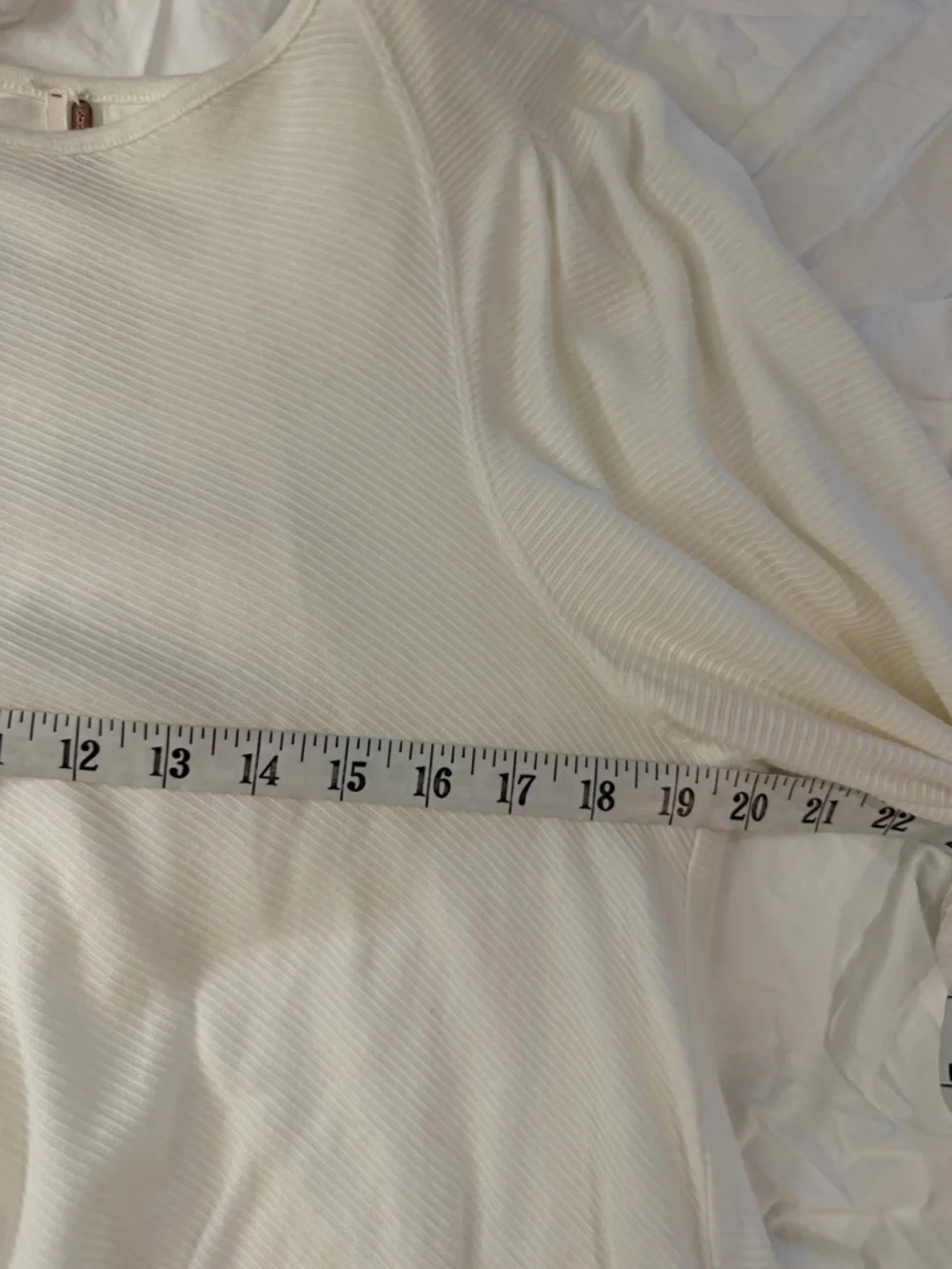 FREE PEOPLE Billie White Puff Sleeve Ribbed Pleated‎ Top S